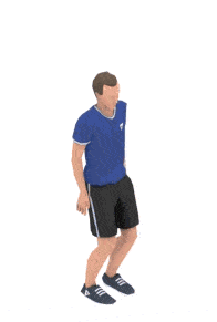 Muškarac izvodi jumping jacks vežbu – kardio trening za sagorevanje kalorija