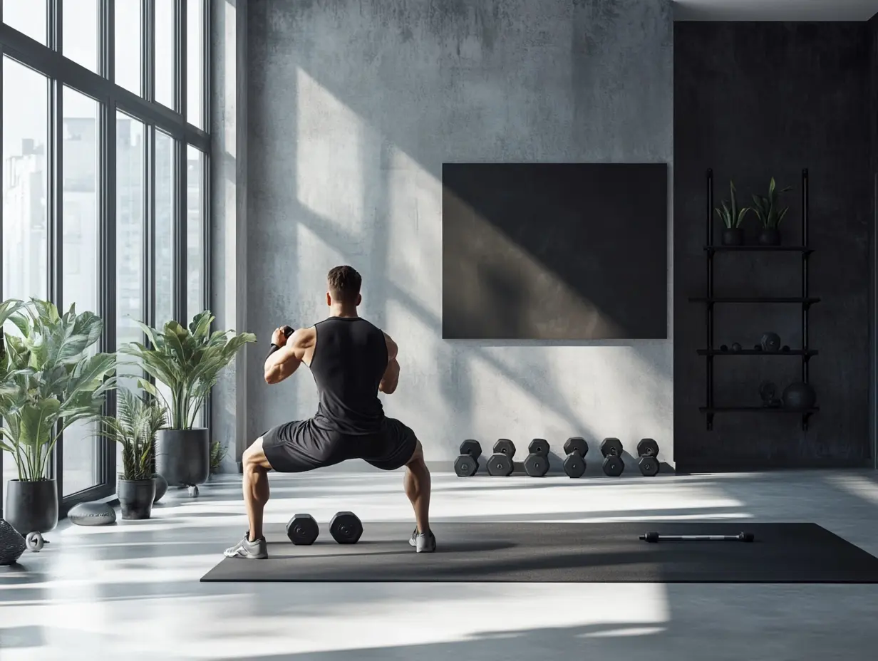 Nicosaar a slim 40 year old man doing working out with dumbbell 4a1573f2 782b 46d9 b320 c470dab4f99d