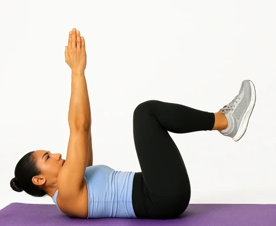 Dead bug vežba za stabilizaciju core mišića – početni položaj.