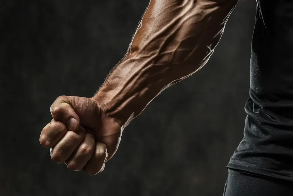 Jaka i snazna podlaktica koja je dobro utrenirana zahvaljujuci redovnom treningu fleksora i ekstenzora.